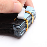 Tape in Hair Extensions Dark Brown 100% Remy Human Hair 12''-24'' Double Side Tape Seamless Skin Weft Rooted Tape on Natural Hair Extensions 20pcs Long Straight Silky 20 inch 50g