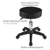 EACHPOLE 360 Degree Pivoting Stool with Rolling Wheels and Hydraulic Height Adjustment for Tattoo Shops, Salons, Drafting, Massage, APL1533