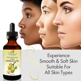 100% Pure Organic Marula Oil 2 oz - Luxury Cold Pressed Unrefined Face Moisturizer For Skin, Hair, Body Care by Tropical Holistic