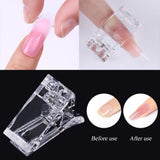 Poly Nail Gel Tools Quick Building Poly Builder UV Gel Tools Kit Finger Extension Tips Mold, DIY Poly Quick Gel Starter Set