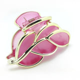 Meilliwish Leaf Cute Women Hair Claw Clip (D08)(Pink)