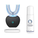 Ultrasonic Toothbrush, Automatic Toothbrush 360° Electric Sonic Toothbrush Teeth Whitening Kit with LED Light, Mayeec Black Electric Toothbrush Teeth Whitening