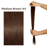 20 inch Clip in Hair Extensions Human Hair One Piece Clip in Remy Hair for Women Long Straight Natural Soft Real Hair 3/4 Full Head Skin Weft Rooted Clip on with 5 Clips Medium Brown #4