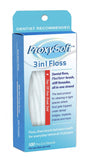 Dental Floss for Optimal Teeth Flossing vs Traditional Flossing, Pre-Cut Floss Threaders for Flossing with Built-in Soft Proxy Brush and Stiff Threader, 1 Pack of 3-in-1 Dental Floss by ProxySoft