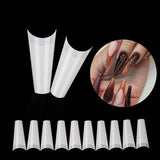 Vcedas Fake Nail Coffin Shape Long 500PCS Clear/Natural False Nails Tips Lady French Style 10 Sizes Half Cover False Nails Artificial for DIY Nail Salon Art（1000PCS）