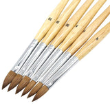 MITINI 100% Pure Kolinsky Sable Hair Acrylic Nail Brush with OVAL Shaped Wood Handle Pro Salon Quality Nail Art Tool For Acrylic Powder Manicure Pedicure - Size #8#10 (size 8)