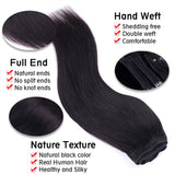 Dosacia Hair Extensions Clip in Human Hair Natural Black 20 Inch 120g 8pcs Remy Clip in Hair Extensions Real Human Hair Extensions for Women Straight Thick (20inch, Straight)