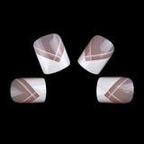ArtPlus 24pcs x 4 (4-Pack) Elegant Touch French Manicure False Nails with Glue Full Cover Medium Length 4 Boxes in 1 Premium Pack Fake Nails Art