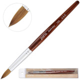PANA 100% Pure Kolinsky Hair Bristles Acrylic Nail Brush Oval Crimped Shaped Mahogany Wood Handle Professional Salon Quality (Size 10, Mahogany)