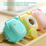 Silicone Body Brush Shower Scrubber with Shower Gel Dispenser Function,Soft Silicone Bath Massage Body Brush,Shower Loofah Brush (Blue)