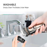 Men's 3D Floating Electric Shaver IPX7 Waterproof Quick Charge LCD Display Three Razor Head Wet Dry Qiuck Rechargeable Cordless Shavers,Cordless and USB Rechargeable