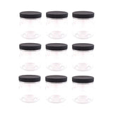 Clear Plastic Jars 8 ounce with Black Lids (9-Pack), Refillable Empty Storage Containers with Lids for Cosmetic Products, Kitchen, DIY creams, Arts, Crafts Supplies