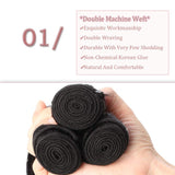 100% Unprocessed Brazilian Virgin Hair Extensions Human Hair Bundles Straight Human Hair Weft Weave Grade 7A Natural Hair #1B Natural Black 24'' 100g