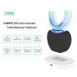 Automatic Toothbrush,360° Sonic Teeth Whitening, Electric Toothbrush Teeth Whitening Kit with LED Light,Black