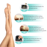 Hair Waxing Kit, Non-stick Wax Warmer, 3.5 OZ Hard Wax Beads pack of 5(Total 1.1lb), 20 Waxing Sticks, and 10 Nose Wax Applicators, Non-stick Wax Warmer for Unisex Adults and Teenagers