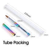 Shine Chance 100% Kolinsky Rainbow Rhinestone decorated in Handle Acrylic Brush Size 2#/4#/6#/8#/#10/#12/#14 Acrylic Brush Kolinsky Sable Nail Brushes (#14)