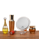 Compact Folding Hand Held Mirror/Tabletop Makeup Mirror with Two Sides of 15X Magnification & True View / 5 Inches Round Travel Mirror