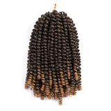 4 Packs Spring Twist Hair Braiding Extensions Synthetic Jamaican Bounce Twist Hair Ombre Color Crochet Braids Spring Twist Hair Extensions 8 Inch #1b/27