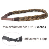 DIGUAN 3 Strands Synthetic Hair Braided Headband Classic Chunky Wide Plaited Braids Elastic Stretch Hairpiece Women Girl Beauty accessory,55g/2oz (Caramel Brown)