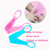 Silicone Back Scrubber for Shower Exfoliating Upgrade Material Long Handle Bathing Brush Belt for Body Massage and Skin Clean