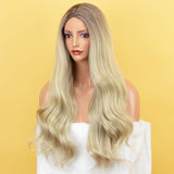 Blonde Wig Long Wavy None Lace Front Wigs Glueless Ombre Wigs for Women 24 inches