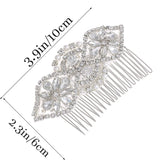 Unsutuo Crystal Flower Bridal Hair Accessories Silver Bride Wedding Hair Comb Pearl Headpieces for Women and Girls