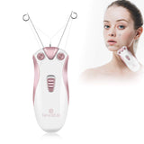 Cordless Electric Facial Threading Hair Removal for Women, Rechargeable Face Hair Remover Cotton Thread Epilator for Fast Removing Very Fine Vellus Hair on Face & Chin (Rose Gold)