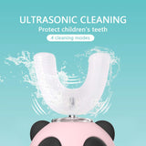 Ultrasonic Electric Toothbrush,2020 New Model Ultrasonic Kids Electric Toothbrush,U Type Whitening Toothbrush,IPX7 Waterproof,4 Gear Speed, 3-7 Years(Color-Pink)