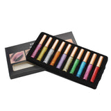 10 Colors Liquid Glitter Eyeliner, Metallic Shimmer Glitter Eyeshadow, Long Lasting Waterproof Sparkling Eyeliner Eye Shadow