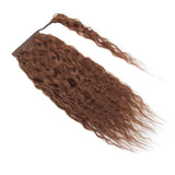 SEGO Ponytail Extension Human Hair Wavy Pony Tails Hair Extensions Wrap Around Ponytail Hair Extensions Long Corn Wave 100% Real Remy Hair With Magic Paste For Women Medium Brown #04 20 Inch 95g