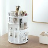 Mecool Makeup Organizer Rotating 360 Women Large Makeup Storage, Fits Lipsticks,Makeup Brushes, Perfume and More- White