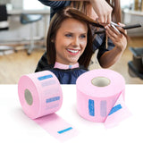 Alileader Disposable Barber Paper Neck Strips for Salon Haircut Styling 500 Strips Professional Stretchy Paper Neck Band for Spa Massage Makeup（Pink,5 Rolls)