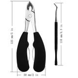 Precision Toenail Clippers for Thick or Ingrown Toenails, Sharp Stainless Steel Nail Cutter, Best Nail Clipper & Pedicure Tool for Seniors (Black/Roud)