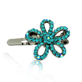 DoubleAccent Hair Jewelry Small Hair Pin Austrian Crystal Daisy Flower Magnet Barrette (Choice of Color)