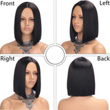 Juziviee Short Hair Wigs for Women, 12'' Cute Black Bob Hair Wig, Natural Looking Soft Synthetic Full Wigs for Daily Party Cosplay AD015BK