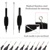 Tattoo Needles and Tubes Combo - Yuelong 40PCS 25mm 7RS Tattoo Tube with Tattoo Needles for Tattoo Kits Tattoo Supplies (1207RS)