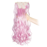 7Pcs 16 Clips Curly Straight Clip in Hair Extension Full Head Synthetic Hair Extension