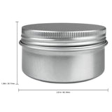 Beauticom (Quantity: 12 Pieces) 80G Refillable Silver Round Empty Aluminum Metal Tin Sample Jar Container with Screw Cap Lid for Candle, Beauty, Skincare, Cosmetics, Make Up, Balm, Salves