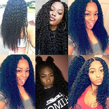 Malaysian 8 A Virgin Human Hair 3 Bundles with Lace Closure Curly Hair Extensions Natural Color (12 14 16+10C, deep wave)
