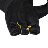 Easyouth Hair Extension Wefts Human Hair Bundles Weft Hair Extensions Natural Human Hair Jet Black Color Sew in Weft Hair Extensions 12Inch 70g Short Weft Bundles Hair Extensions