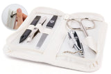 3 Swords Germany - brand quality 5 piece manicure pedicure grooming kit set for professional finger & toe nail care scissors clipper fashion leather case in gift box, Made in Solingen Germany (02105)