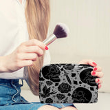 Horror Tattoo Makeup Bag, Toiletry/Travel Bag for Brushes Jewelry Accessories Collection, Single Layer Storage Bag for Women