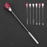 6 pieces Permanent Tattoo Ink Mixer Stainless Steel Spoon Makeup Eyebrow Tattoo Microblading Tool Crystal Ink Spoon Pigment Mixing Stirring Rods Sticks BodyArt Accessories (6pcs)