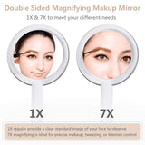 Gotofine Double Sided 1x - 7X Magnification Hand Held Makeup Mirror with Stand,Clear (7X)