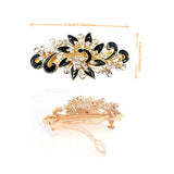 4 Packs Heart Shaped Crystal Butterfly Flower Vintage Hair Barrettes Peacock Rhinestones French Hair Clip Bridal Wedding Formal Event Jewelry Accessory for Women Girls