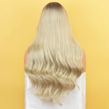 Blonde Wig Long Wavy None Lace Front Wigs Glueless Ombre Wigs for Women 24 inches