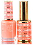 DND DC Oranges GEL POLISH DUO, Gel Lacquer 0.5 oz + Matching Nail Polish Color 0.5 oz, Daisy Nails (with Glitter) Made in USA (Dutch Orange (010))