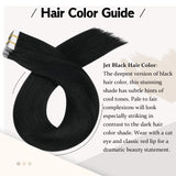 Tape in Hair Extensions 18Inch Moresoo Tape Hair Extensions Black Real Natural Remy Human Hair Silky Straight Seamless Black Skin Weft for Women 50g/20pieces Invisible Tape in Extensions