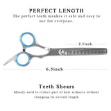 Professional Hair Cutting Scissors Thinning Teeth Shears with Carbon Comb Set Stainless Steel 6.5 inch Razor Edge Haircut Shears Kit for Home, Salon, Barber