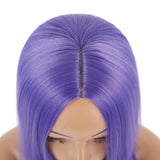 Purple Wig Straight Bob Hair 14 Inch Synthetic Lavender Colorful Cosplay Wigs for Women's and Girl